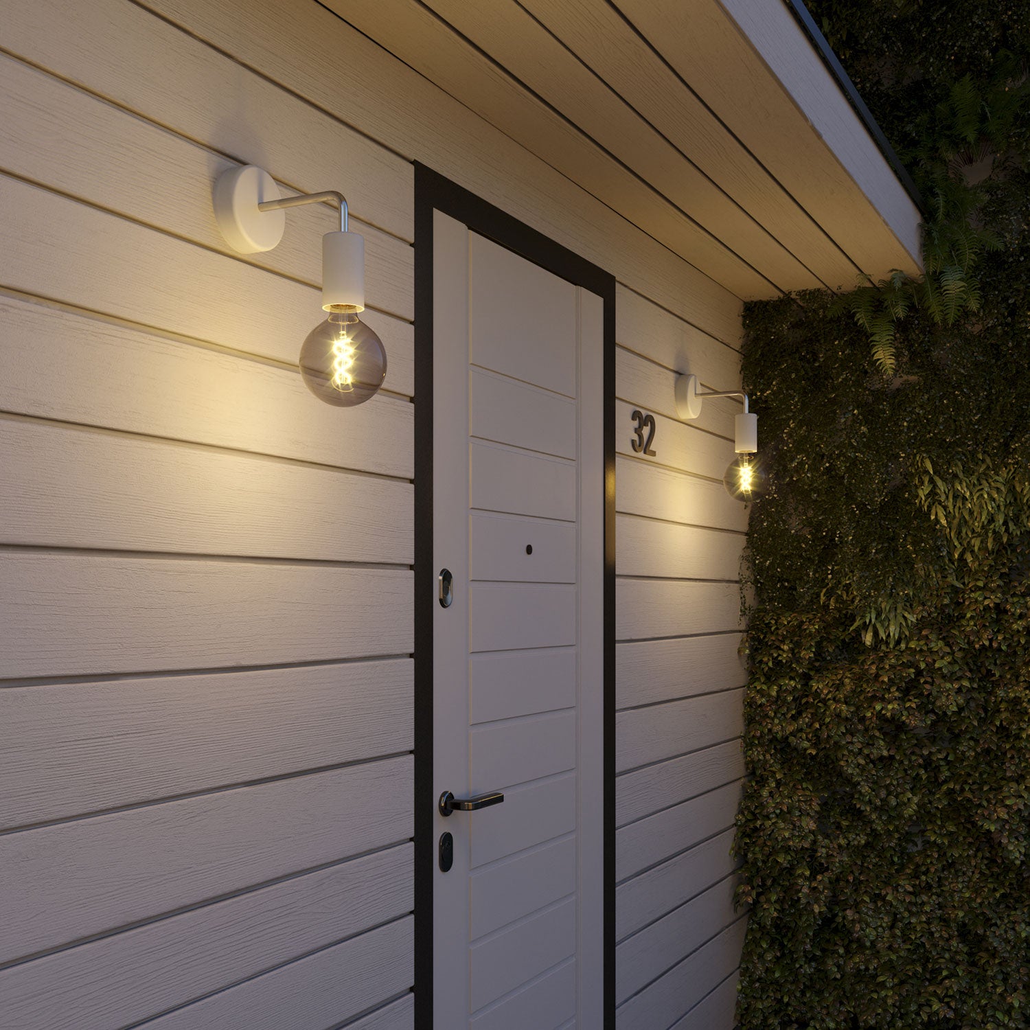 Fermaluce Modulair ELEGANT con estensione a L, rosone e portalampada IP65 waterproof - Grigio ghiaccio