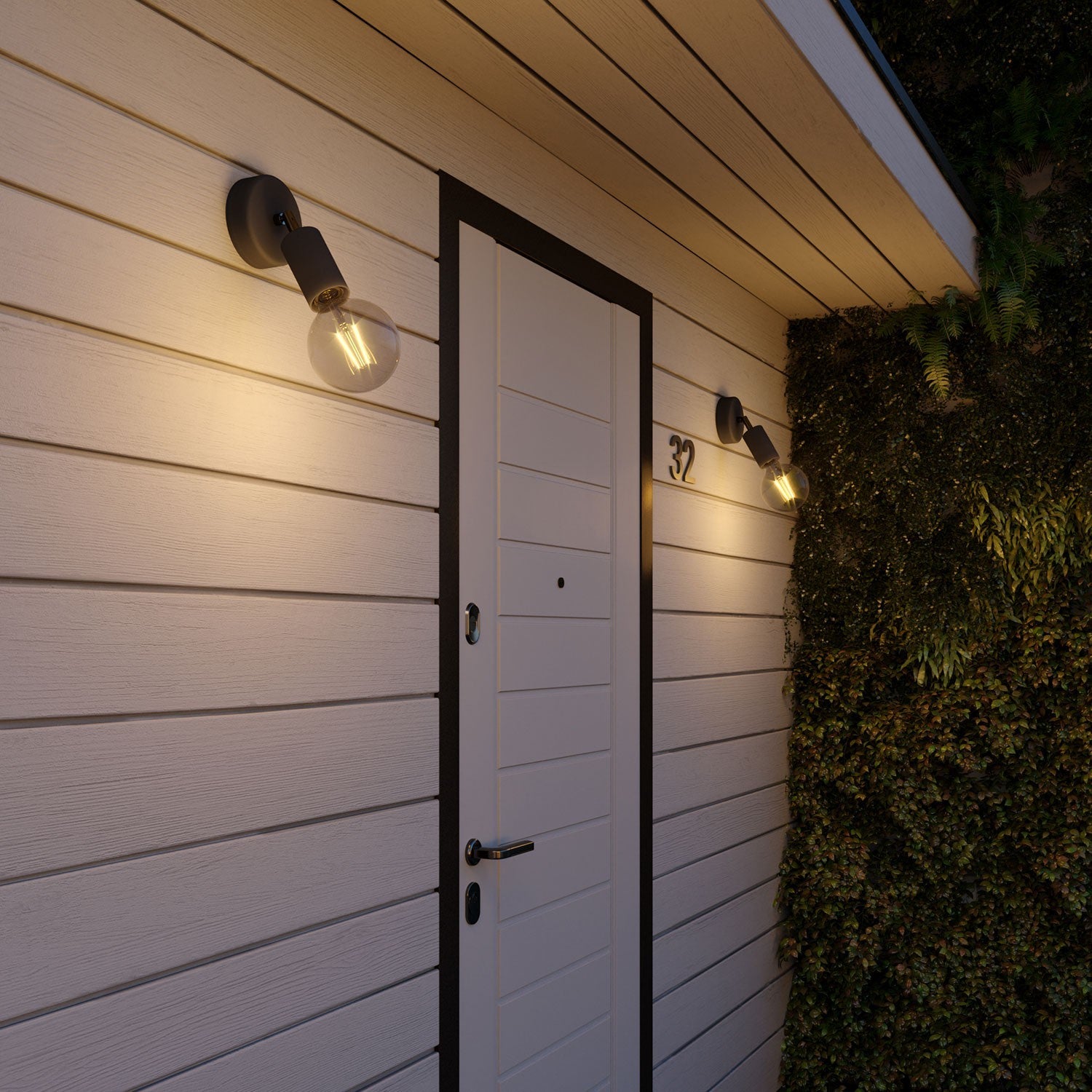 Fermaluce Modulair ELEGANT con snodo orientabile, rosone e portalampada IP65 waterproof - Nero