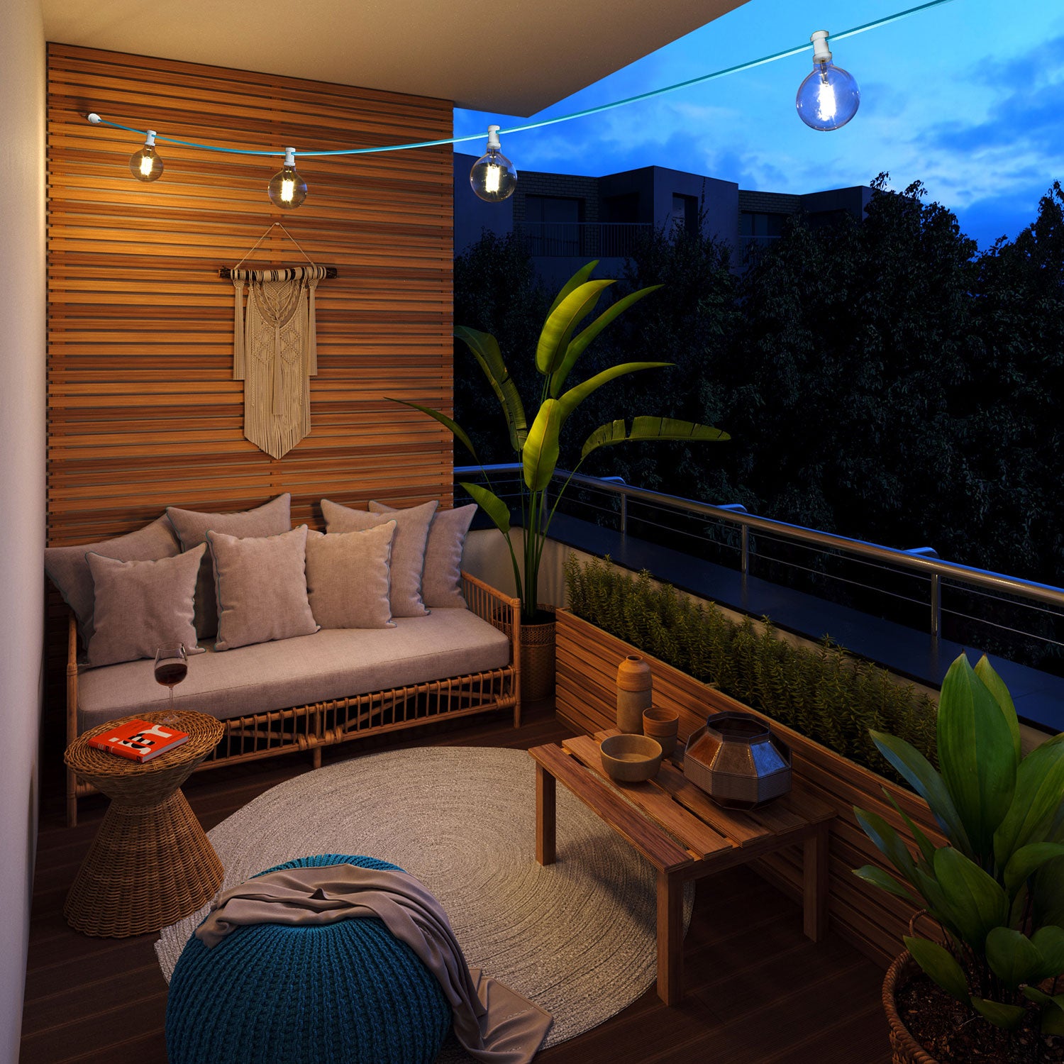 Catenaria Sistema Lumet da 12,5 m con cavo tessile CM17, 10 portalampada, gancio e spina bianchi