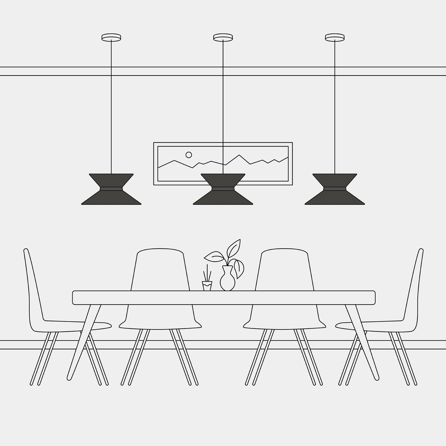 Paralume in tessuto Clessidra per lampada a sospensione - Lana Grigio Scuro Lana grigio scuro