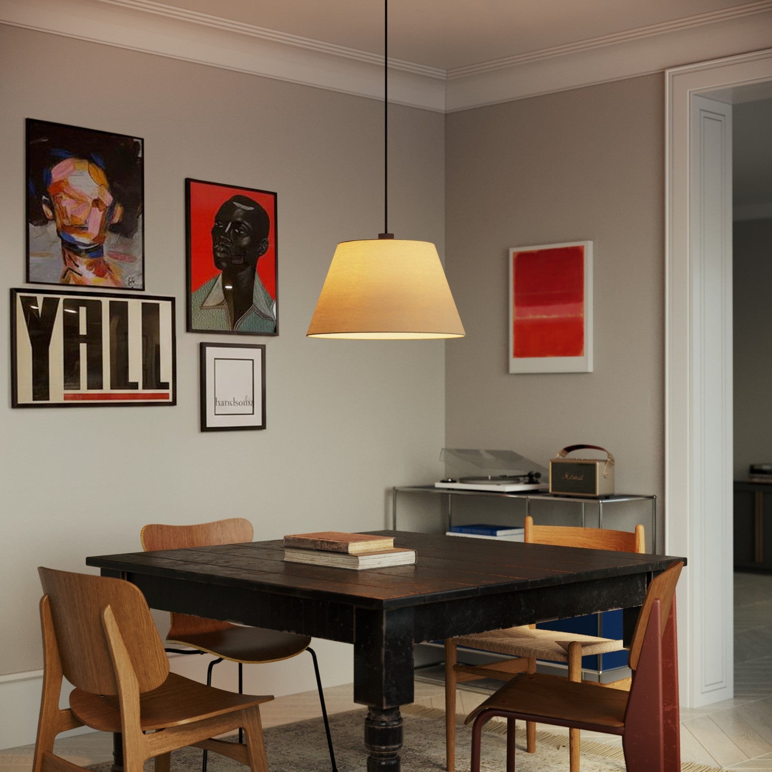 Paralume Impero L per sospensione con attacco E27 - Made in Italy - Arenal Tortora