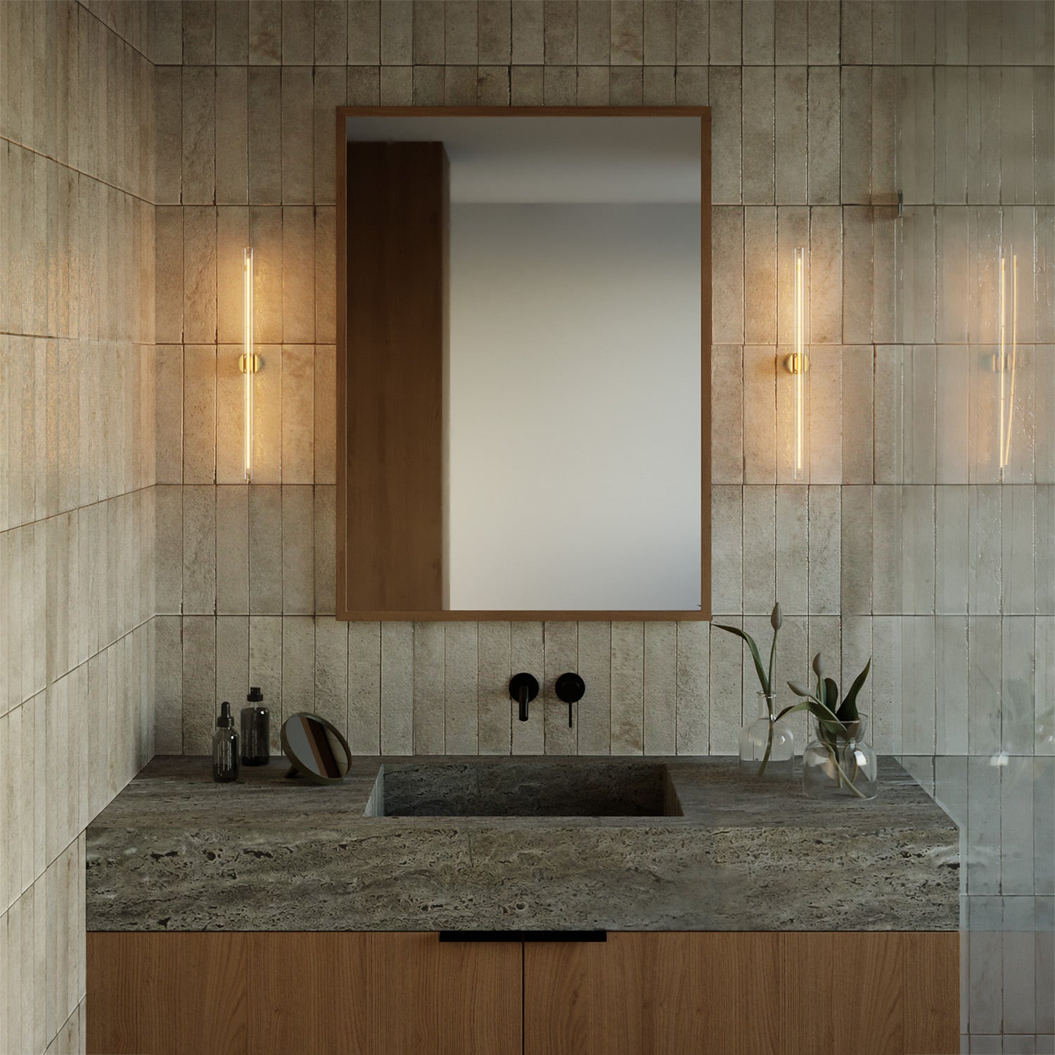 Lampada esse14 da parete o soffitto per lampadina LED S14d - Waterproof IP44 - Effetto Green marble