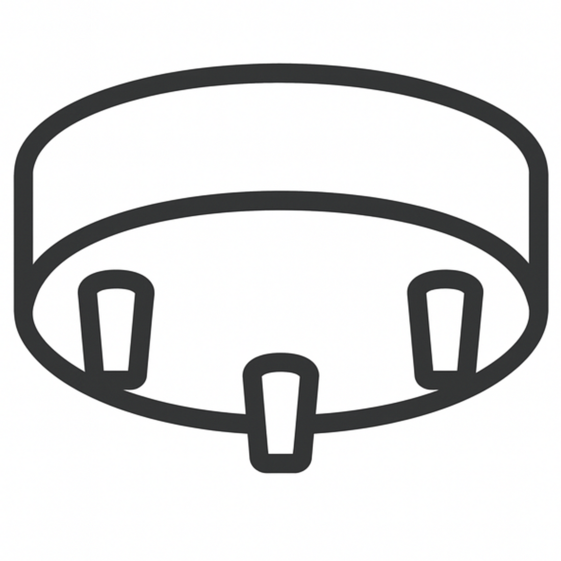 Descentrar um candeeiro de teto a partir da base de teto