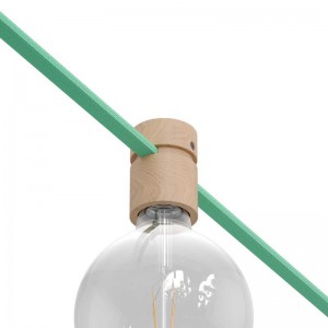 Kit de suporte de lâmpada de madeira para cordão de luzes e sistema Filé. Fabricado em Itália
