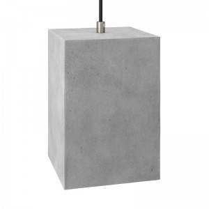 Abajur de cimento Cube para suspensão, com braçadeira de cabo e casquilho E27