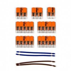 Kit de conectores WAGO compatível com cabo de 2 condutores para rosácea de teto de oito furos
