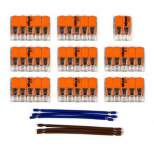 Kit de conectores WAGO compatível com cabo de 2 condutores para rosácea de teto de treze furos