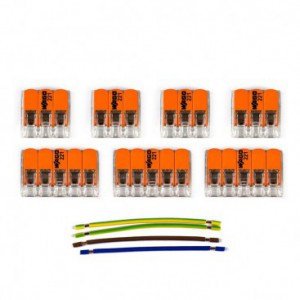 Kit de conectores WAGO compatível com cabo de 3 condutores para rosácea de teto de cinco furos