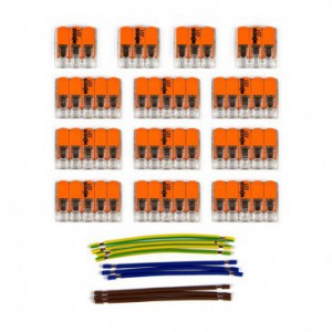 Kit de conectores WAGO compatível com cabo de 3 condutores para rosácea de teto de onze furos