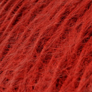 Cabo elétrico torcido revestido a tecido com efeito felpudo, Vermelho Comum TP09