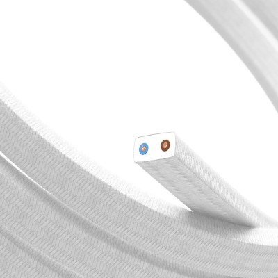 Cabo elétrico para Cordões de Luzes, coberto por tecido Branco CM01 - resistente aos raios UV