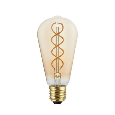 Lâmpada LED dourada B01 Coleção 5V Filamento Espiral Edison ST64 1,3W E27 Regulável 2500K