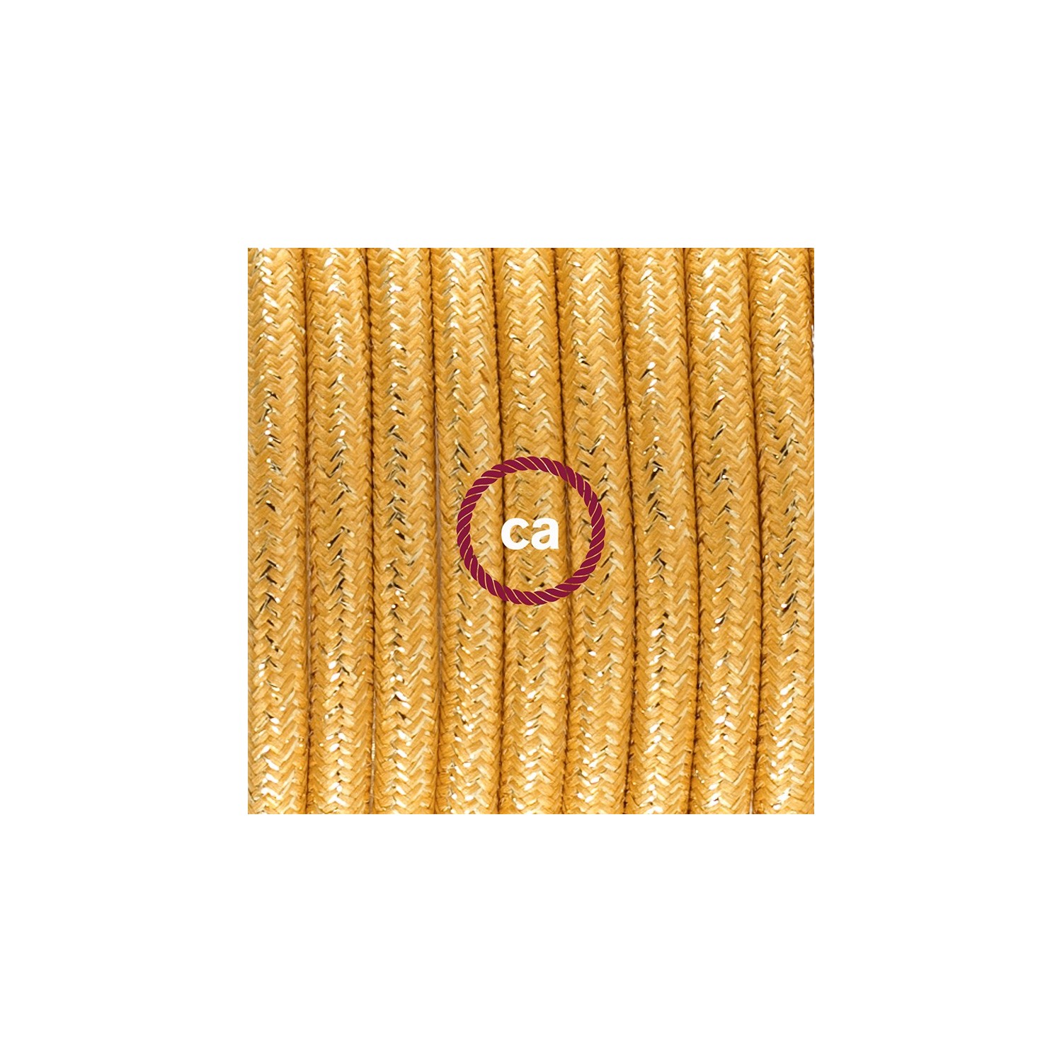 Candeeiro suspenso para Abajur, lâmpada suspensa com cabo têxtil Dourado Brilhante RL05