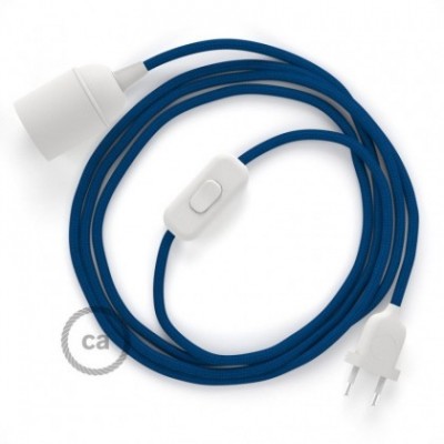 SnakeBis fixação com casquilho e cabo em tecido - Seda Artificial Azul RM12
