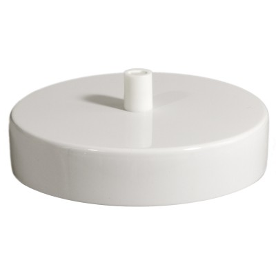 Lamp base diam 120mm POLISHED WHITE with counterweight, side cable bushing and softpad