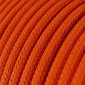 Cabo elétrico redondo com seda artificial aplicada cor de tecido sólida RM15 Laranja