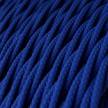 Cabo elétrico torcido com seda artificial aplicada tecido de cor sólida TM12 Azul