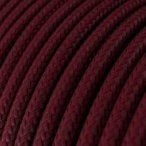 Cabo elétrico redondo com seda artificial aplicada cor de tecido sólida RM19 Bordeaux