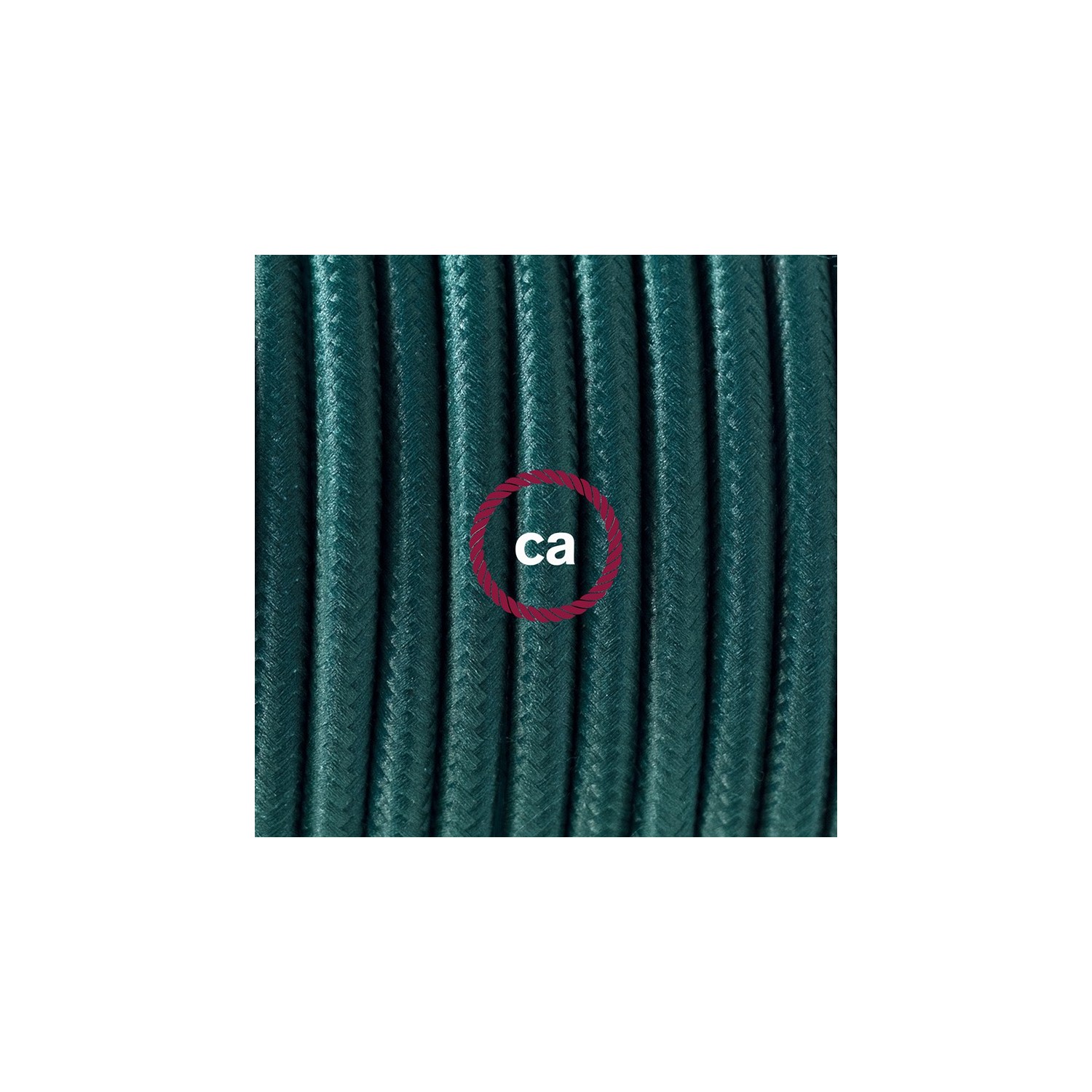 Cabo para candeeiro de chão, RM21 Verde Escuro Seda Artificial 3 m. Escolha a cor da ficha e do interruptor.
