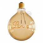 Lâmpada LED Golden para suspensão - Globo G125 Filamento Único “Love” - 5W E27 Decorativa Vintage 2000K