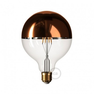 Lâmpada Globo G125 LED meia esfera de cobre 7W E27 2700K Dimável
