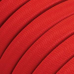Cabo elétrico para cordão de luzes, coberto por tecido Seda Vermelho CM09 - resistente aos raios UV