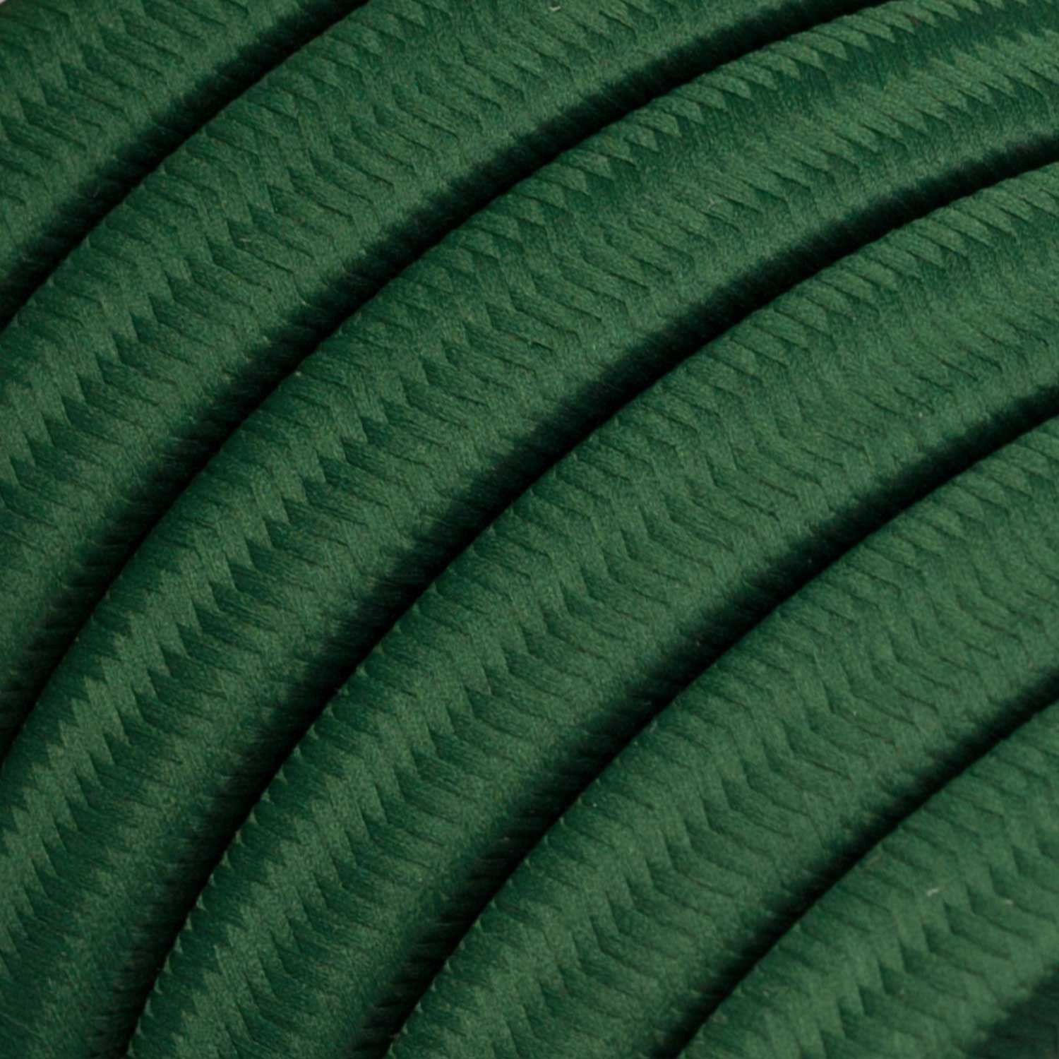 Cabo elétrico para cordão de luzes, coberto por tecido Seda Verde Escuro CM21