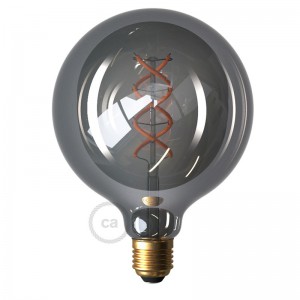 Lâmpada LED Smoky - Globo G125 Filamento Curvo Espiral - 5W E27 Regulável 2000K