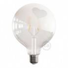 Lâmpada LED Globo G125 Filamento espiral curvo - Tattoo Lamp® Cuore 4W E27 2700K