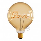 Lâmpada LED Golden para candeeiro de pé - Globo G125 Filamento Único “Love” - 5W E27 Decorativa Vintage 2000K