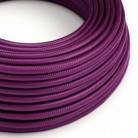 Cabo elétrico redondo coberto por tecido em seda artificial de cor sólida - RM35 Ultra Violeta