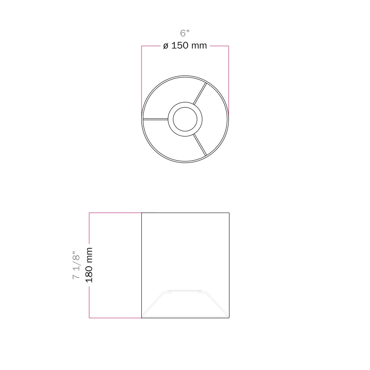 Paralume Cilindro S in tessuto con attacco E27 - Made in Italy - Lana Grigio Chiaro