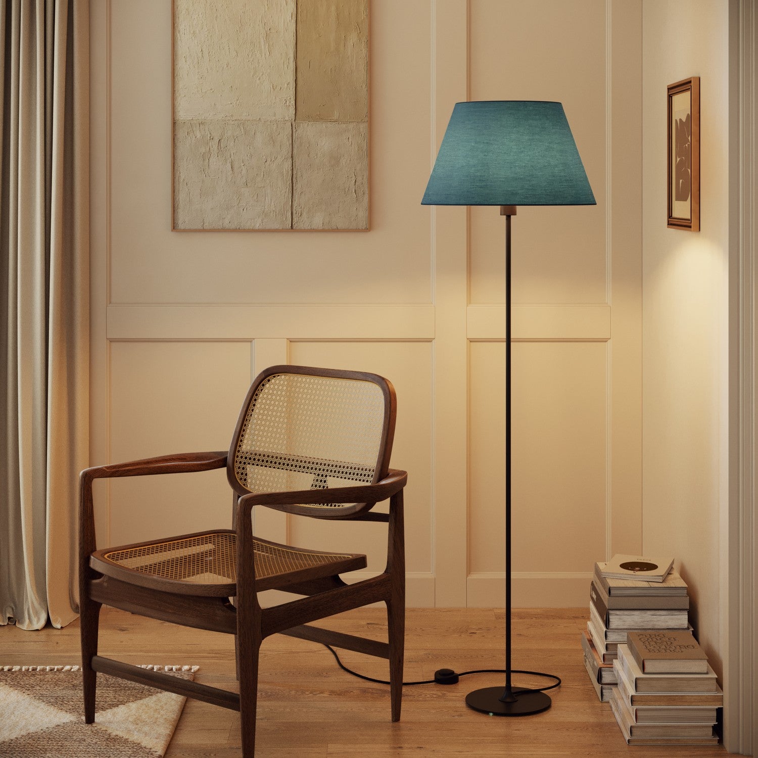 Paralume Impero L per lampada da tavolo o applique con attacco E27 - Made in Italy - Teletta Azzurro