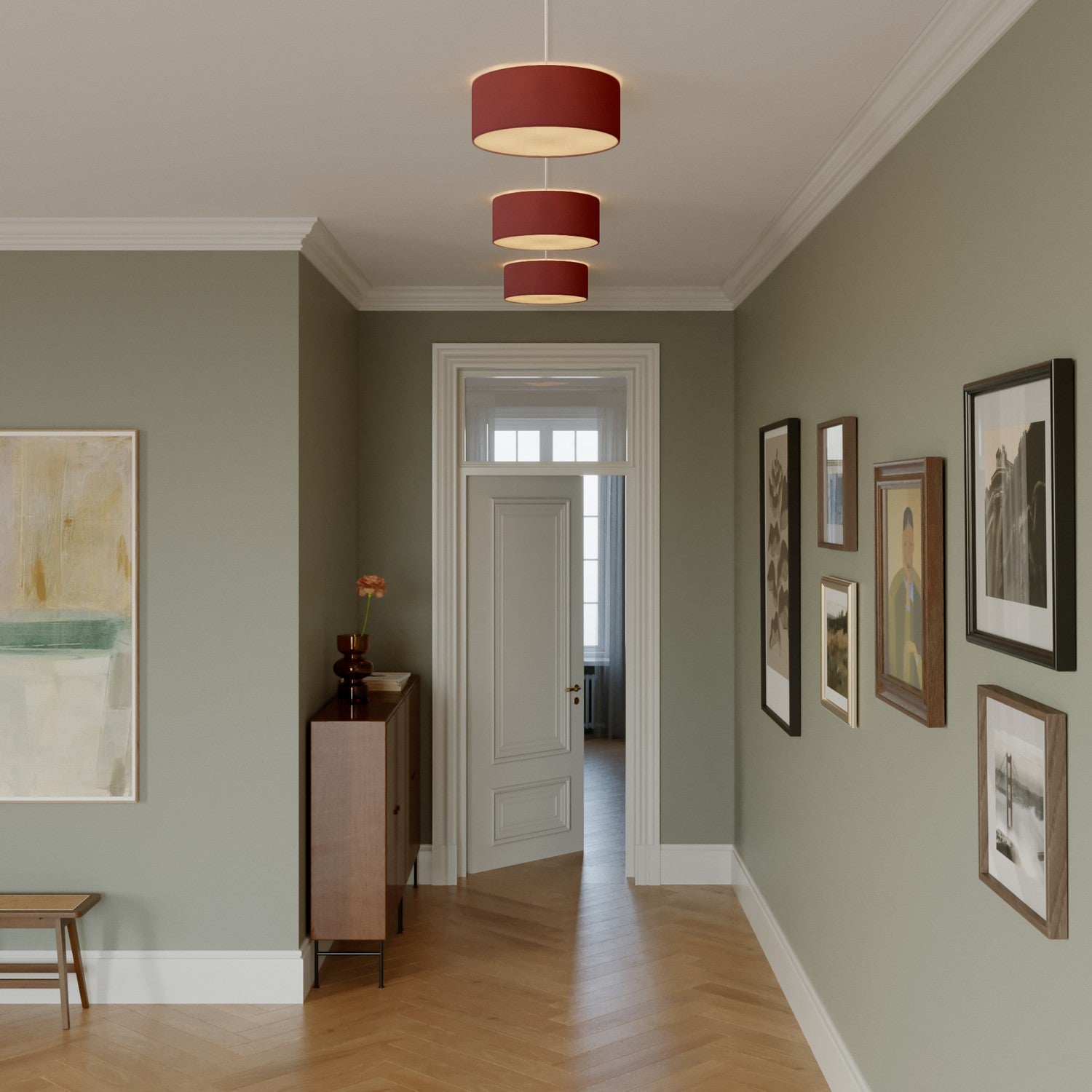 Plafoniera in tessuto Small - Made in Italy - Arenal Bordeaux