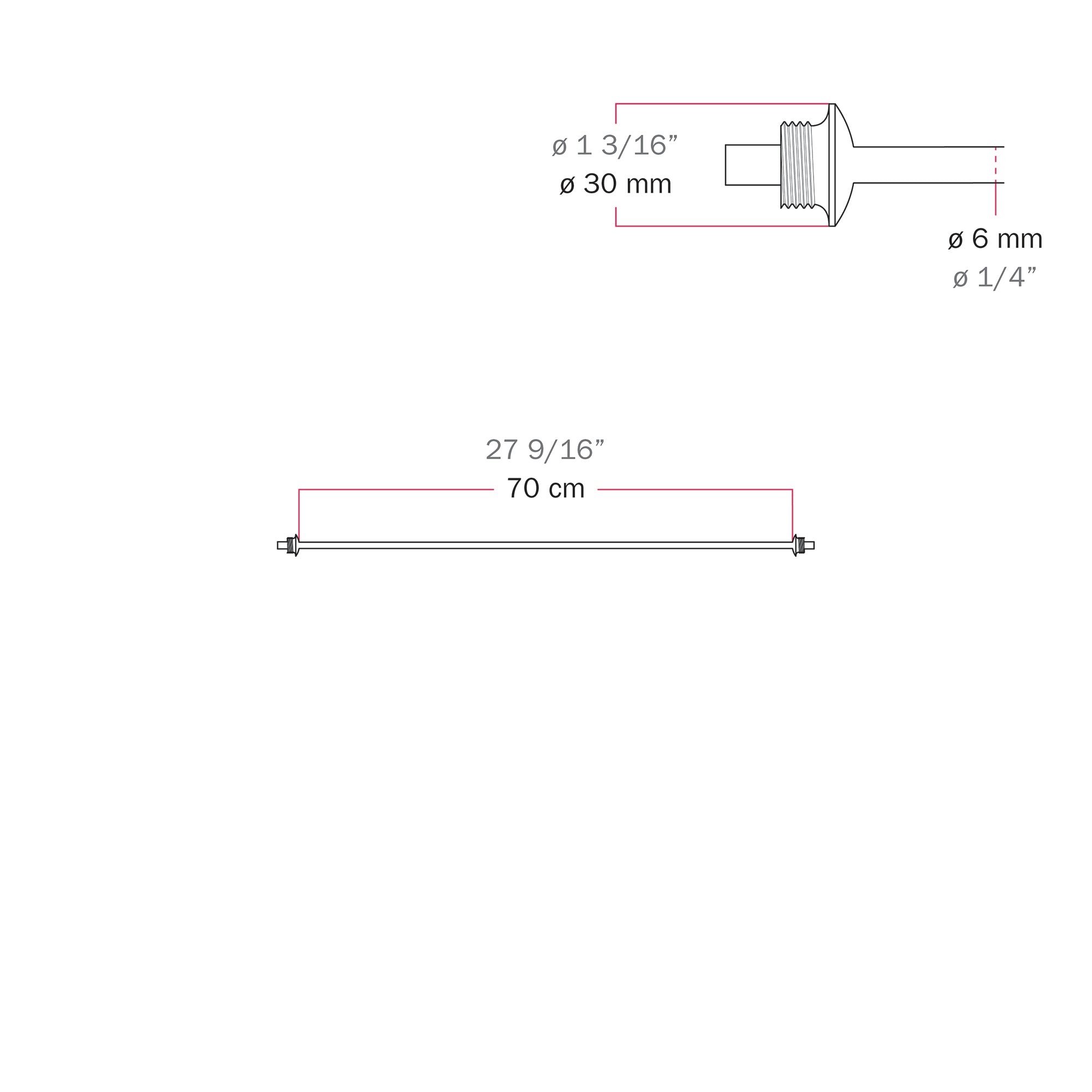 Cavo di connessione tra paralumi 70/140 cm (27 9/16" / 55 1/8") - Marina - Bianco sabbia 70 cm (27 9 16")