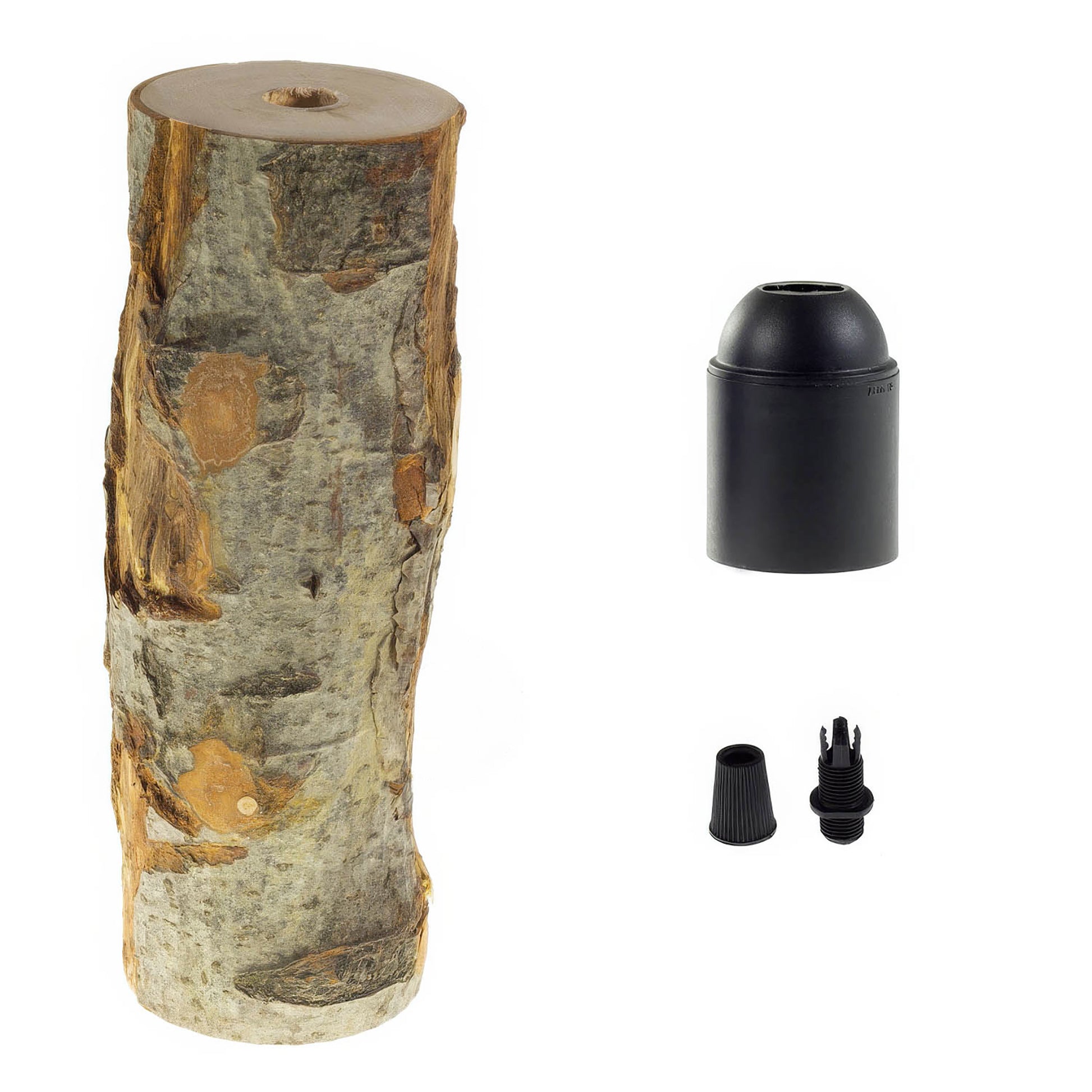 Kit portalampada E27 in corteccia versione Large - Corteccia