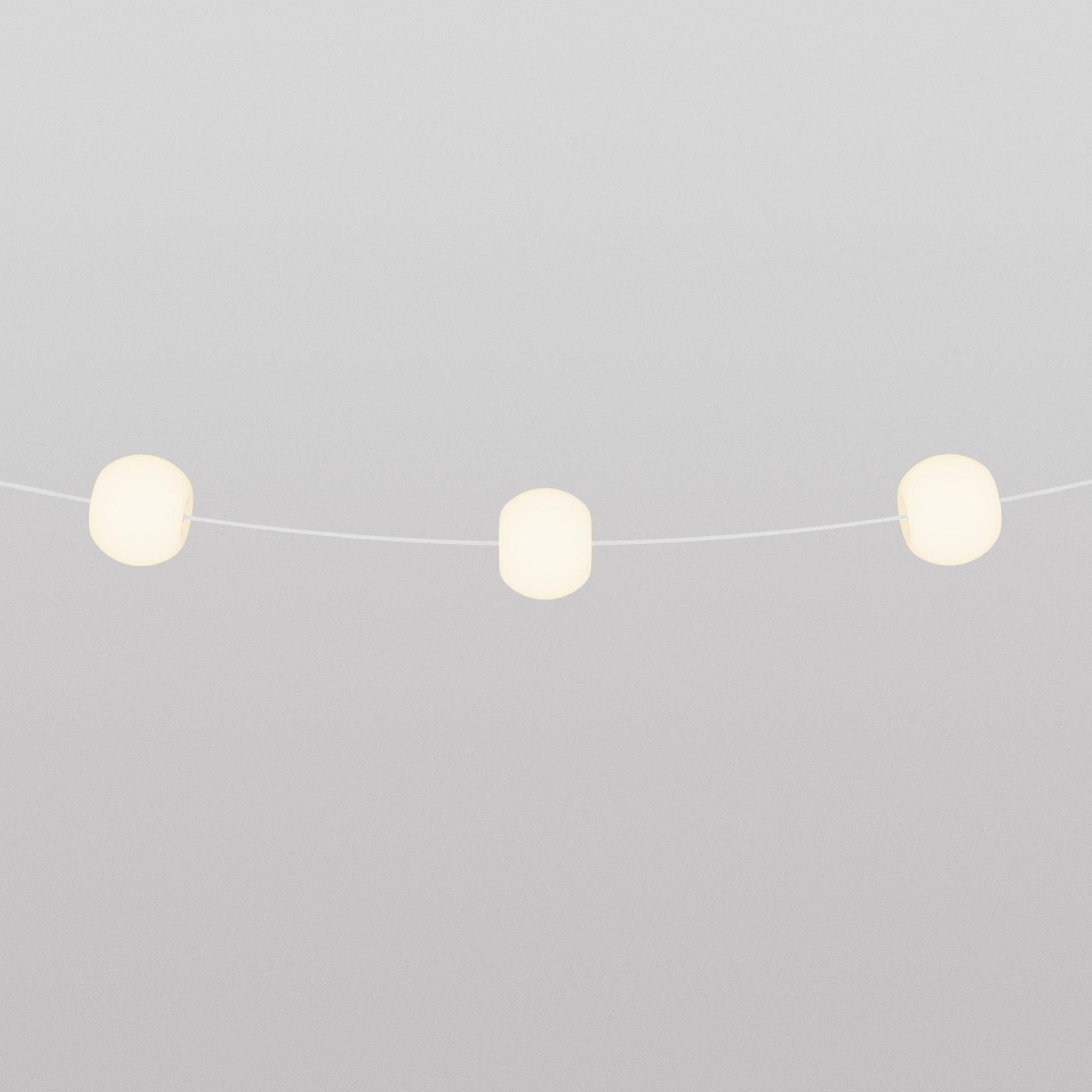 Catena luminosa 3 punti luce da esterno IP67 Bianco Sabbia - Marina3 Cherry 70 cm