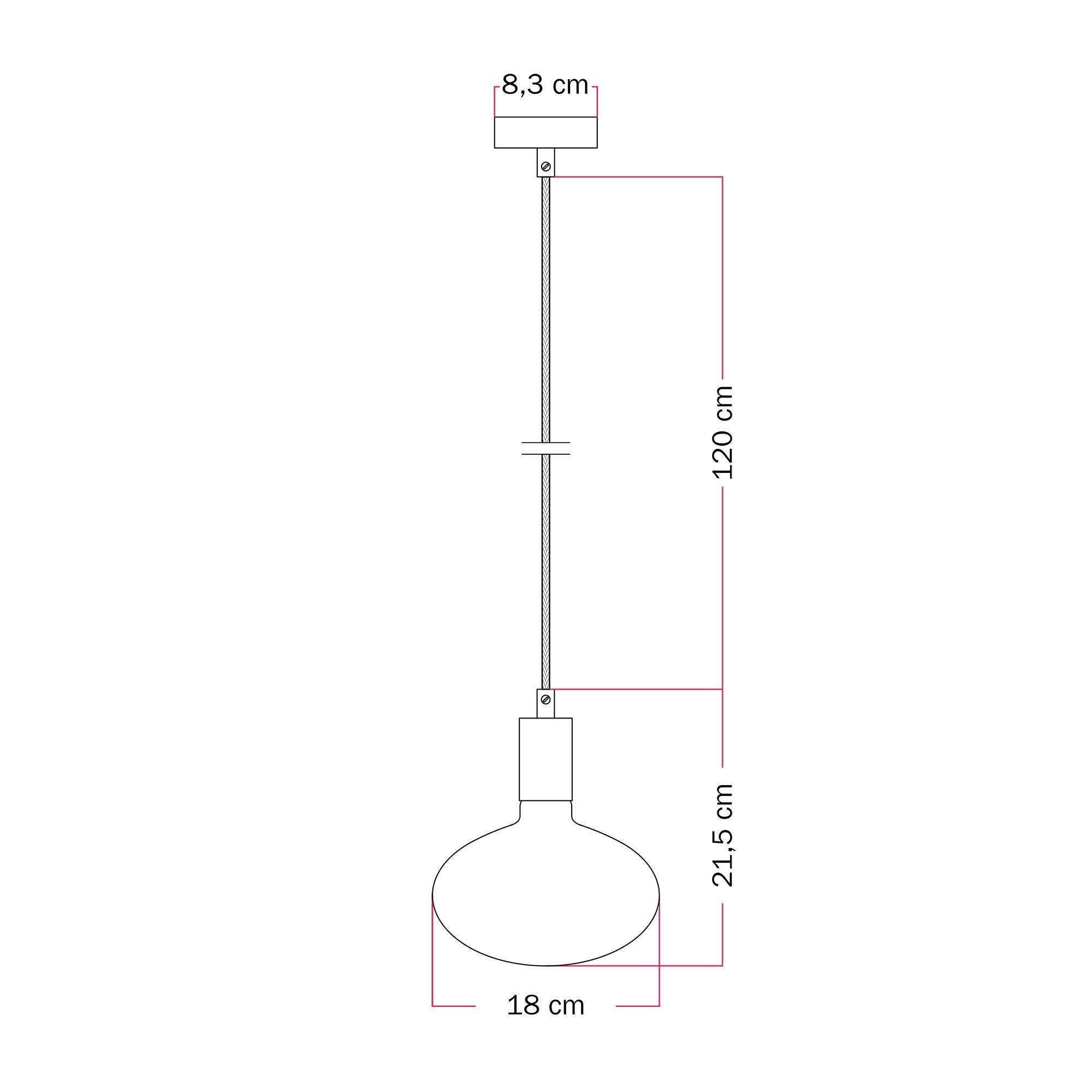 Lampada a sospensione con lampadina LED Ellipse effetto porcellana - Titanio satinato