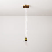 Lampada a sospensione completa di cavo tessile trecciato e portalampada in alluminio - Bronzo satinato