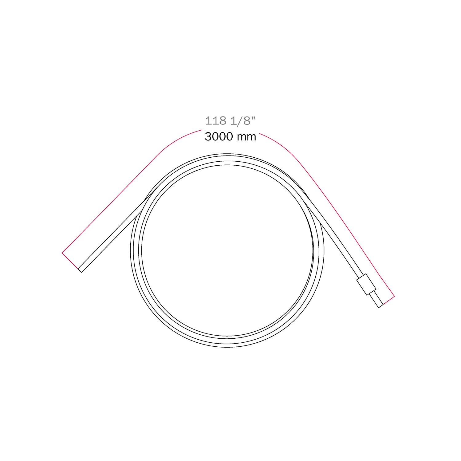 Cabo tirante em aço de 3 metros com esfera de bloqueio para suspensões - Ø 1,5 mm (Carga 25 kg)