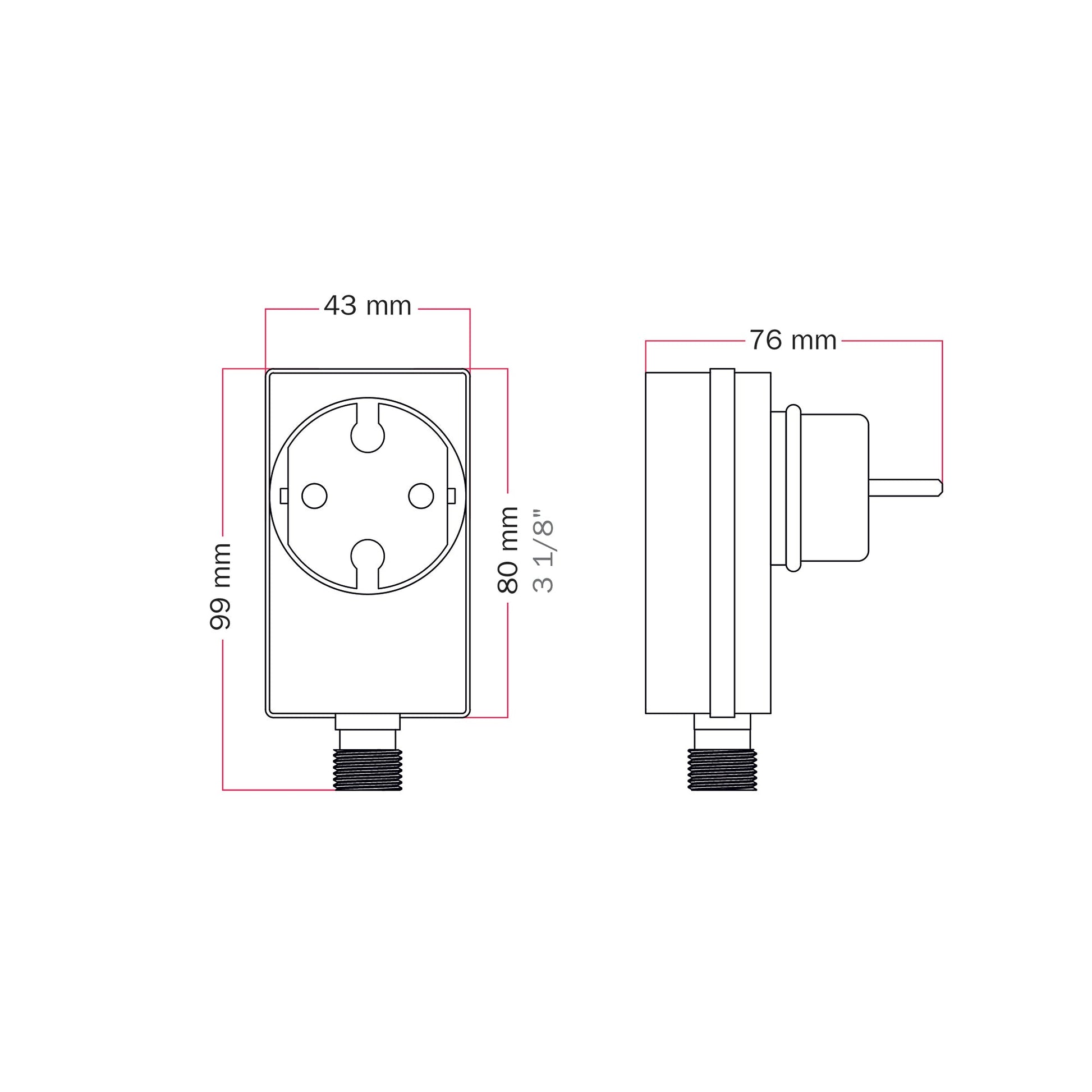 Alimentatore con spina Franco/Schuko fino a 12 punti luce - Marina