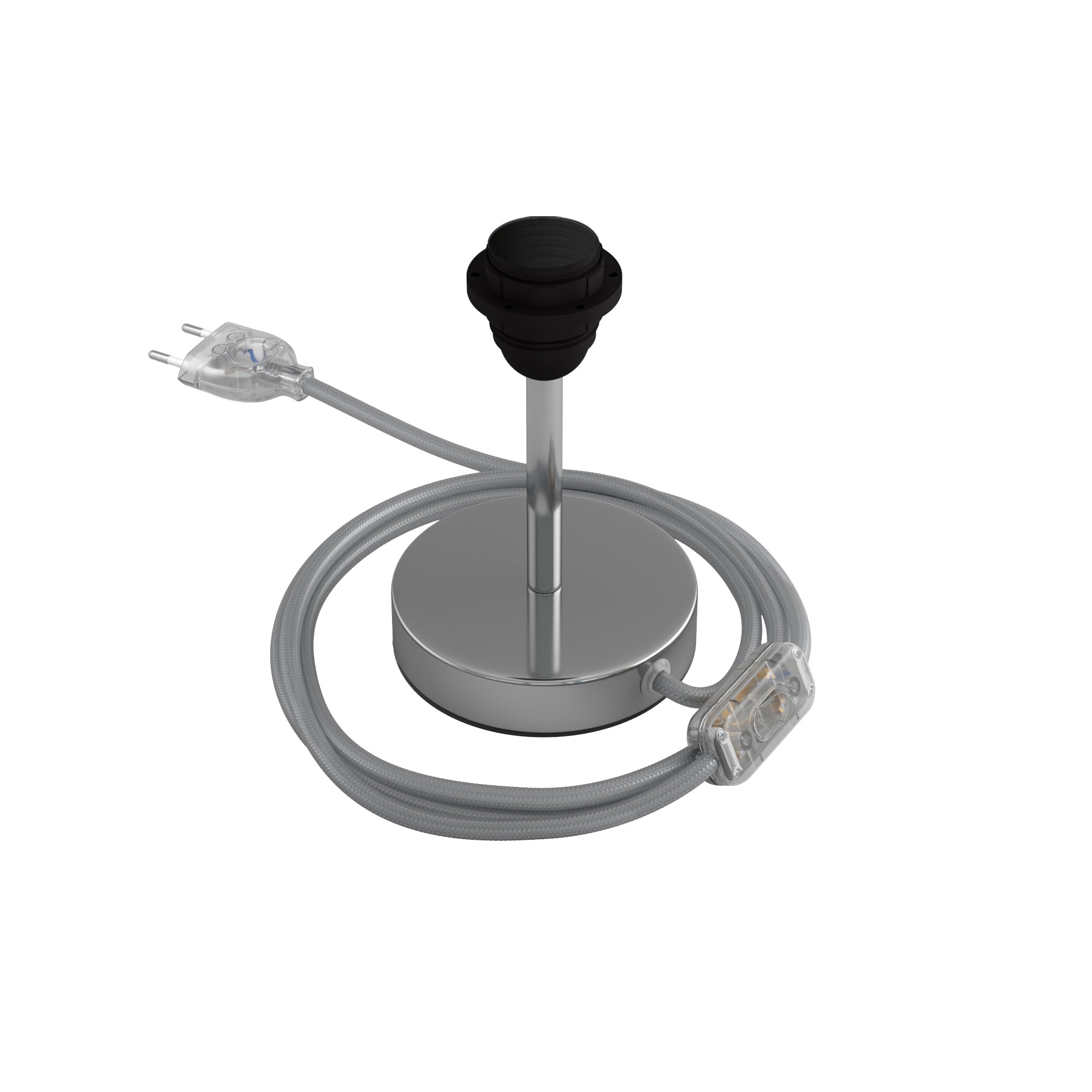 Alzaluce per paralume - Lampada da tavolo in metallo - Cromo 10 cm