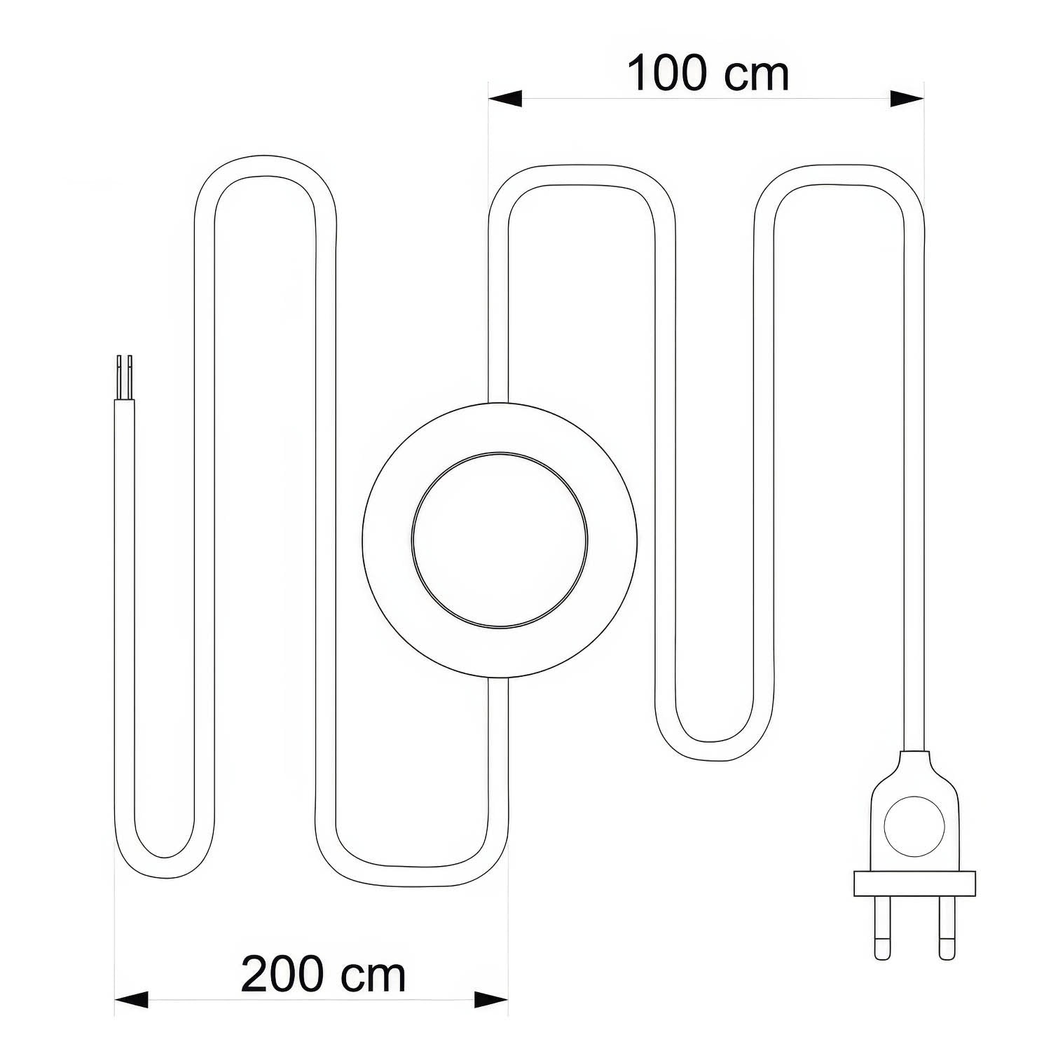 Cablaggio per lampada con cavo bianco trecciato 3 m Bianco