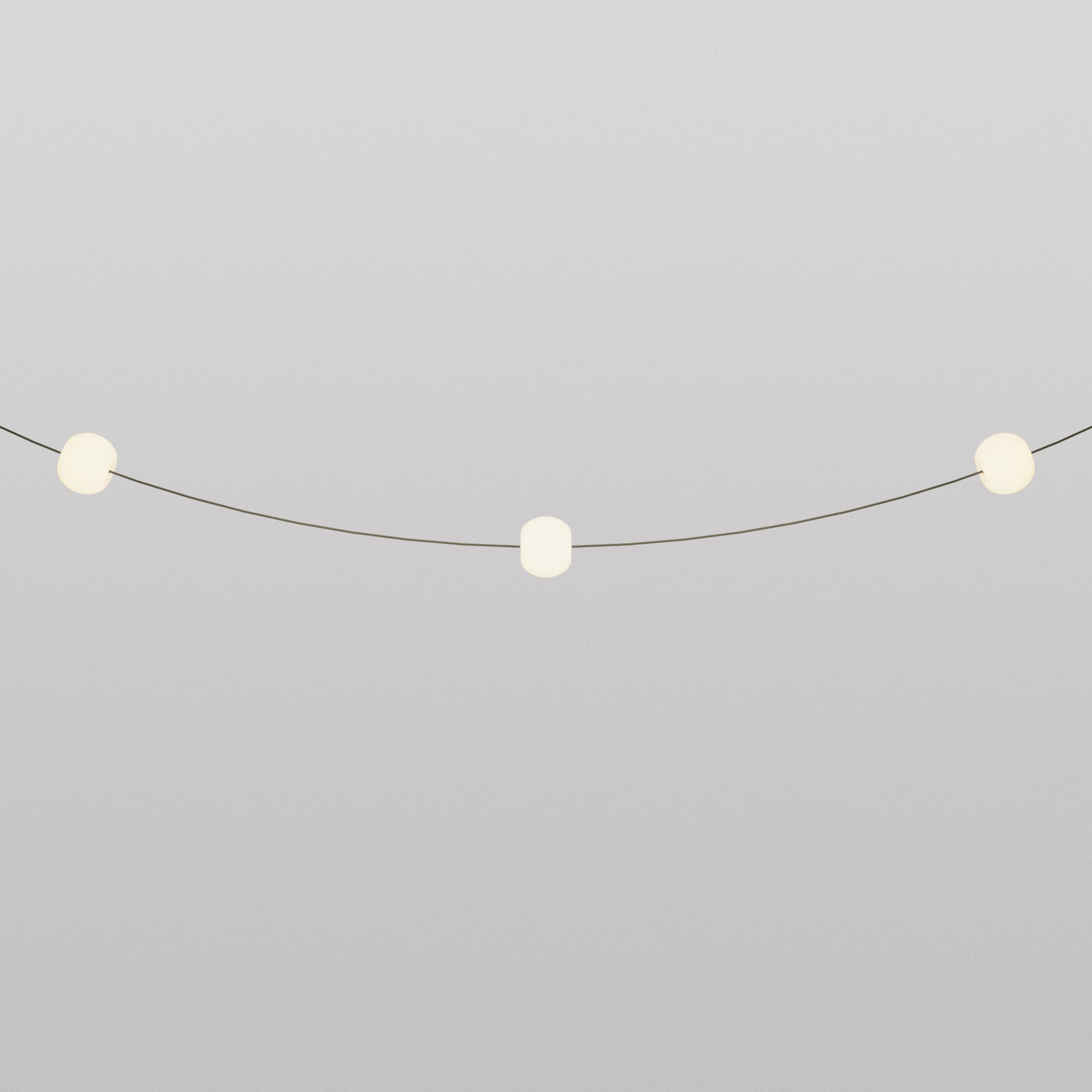Catena luminosa 3 punti luce da esterno IP67 Verde Oliva - Marina3 Cherry 140 cm