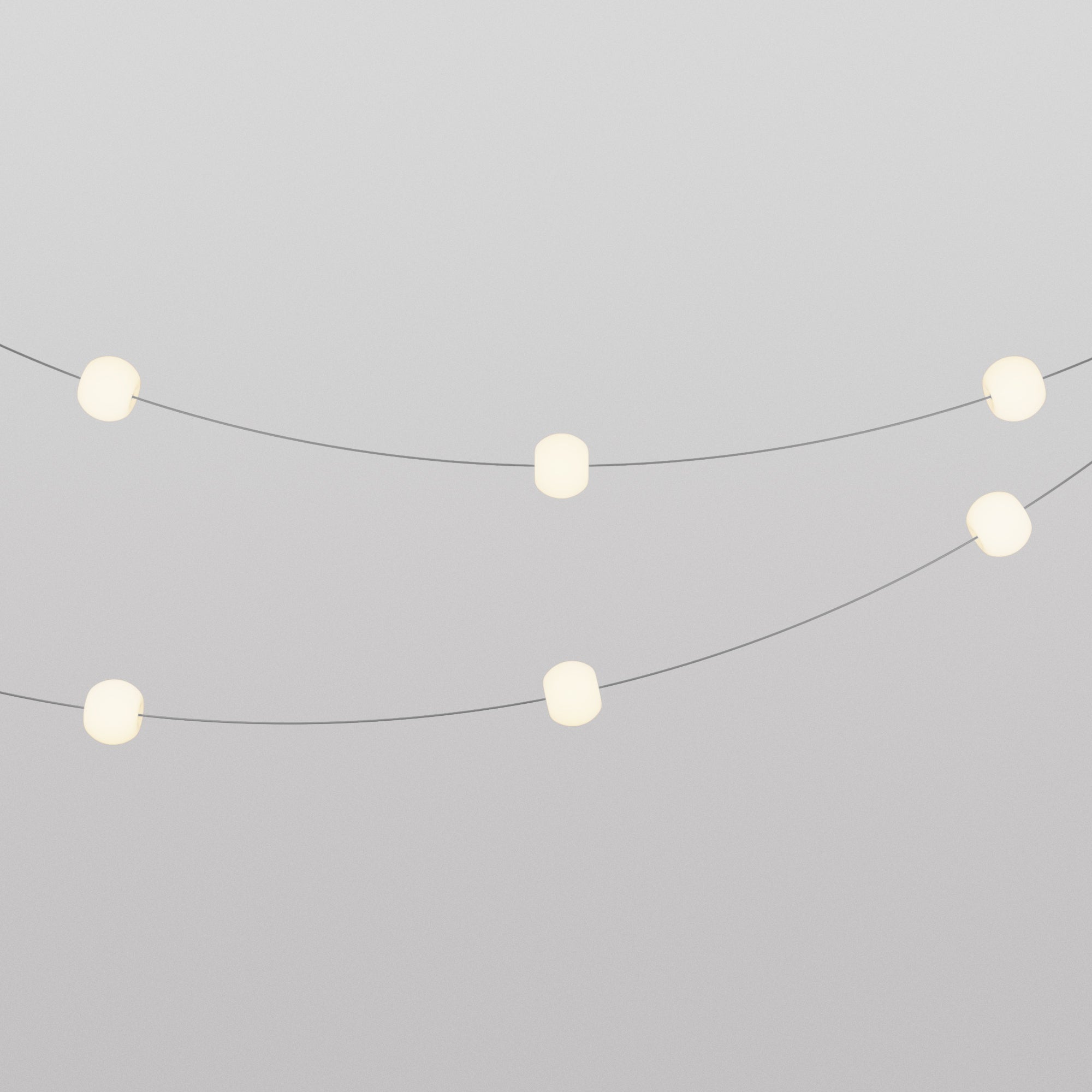Catena luminosa 6 punti luce da esterno IP67 Grigio - Marina6 Cherry 140 cm