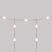 Catena luminosa reticolare 7 punti luce da esterno IP67 Rosso stella marina - Marina GRID