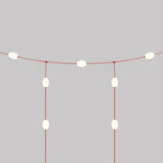 Catena luminosa reticolare 7 punti luce da esterno IP67 Rosso stella marina - Marina GRID