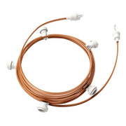 Catenaria Sistema Lumet da 7,5 m con cavo tessile CM22, 5 portalampada, gancio e spina bianchi