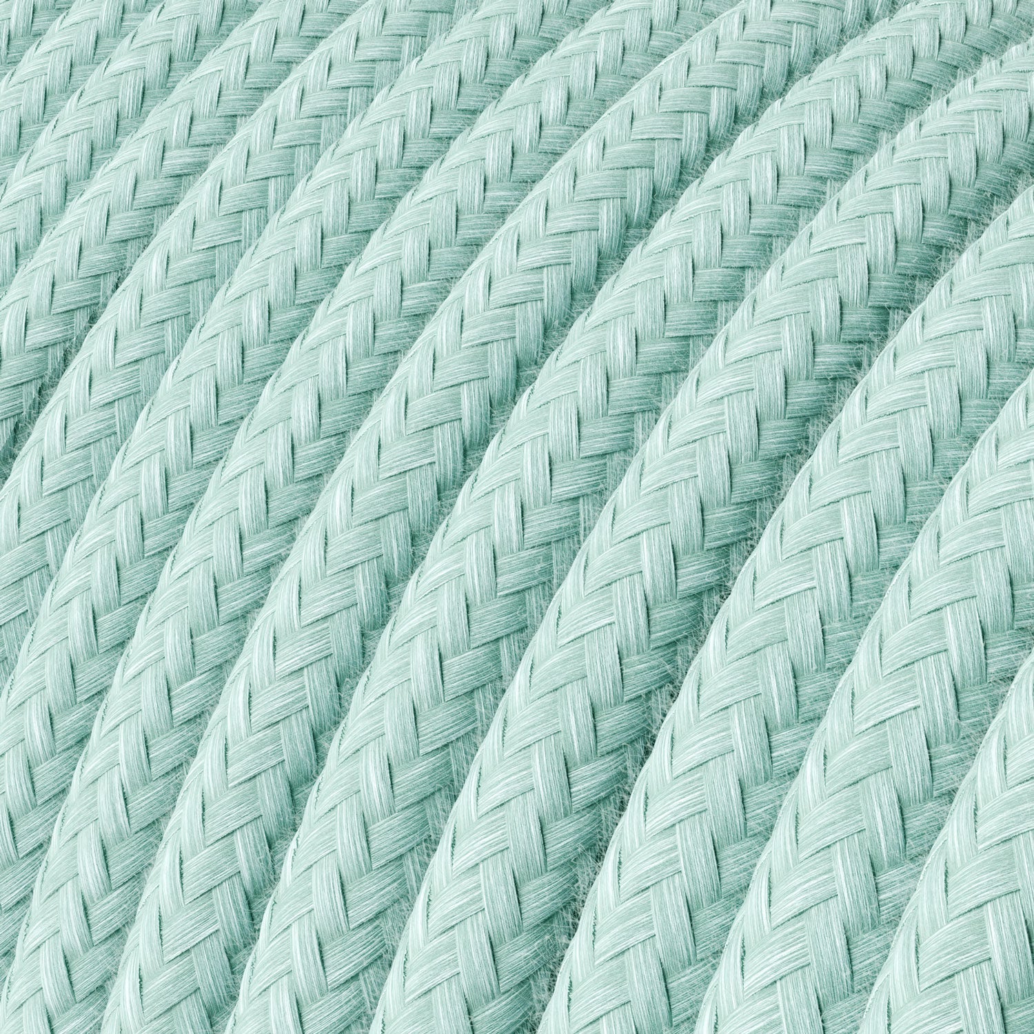 Cavo tessile in cotone color Verde Celadon - L'Originale Creative Cables, per lampade esclusive - RC18