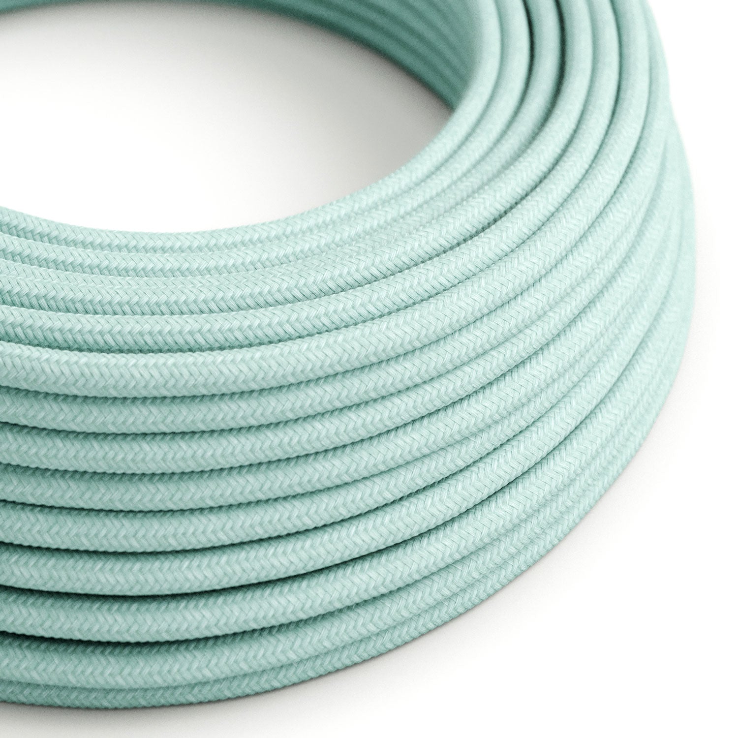Cavo tessile in cotone color Verde Celadon - L'Originale Creative Cables, per lampade esclusive - RC18